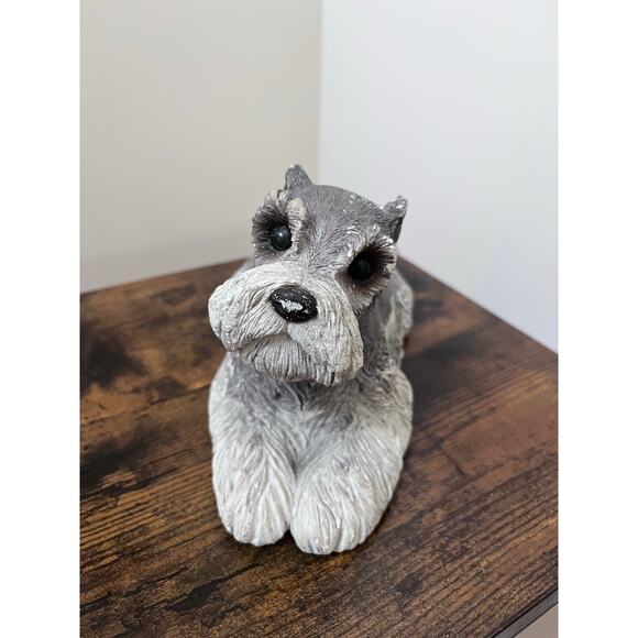 Vintage 1982 Small Sandicast Schnauzer Dog Sculpture, Laying - Picture 7 of 13